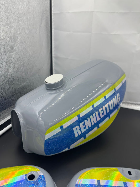 RENNLEITUNG Tank / Seitendeckel NEU GRAU