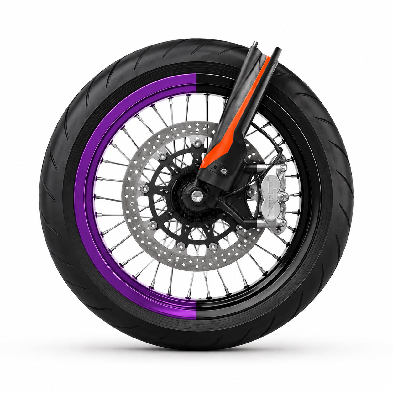 50/50 Felgenaufkleber - 17" VORNE + 17" HINTEN - 36 SPEICHEN - EXCEL