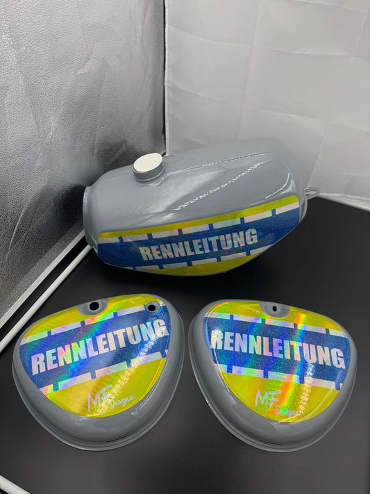 RENNLEITUNG Tank / Seitendeckel NEU GRAU