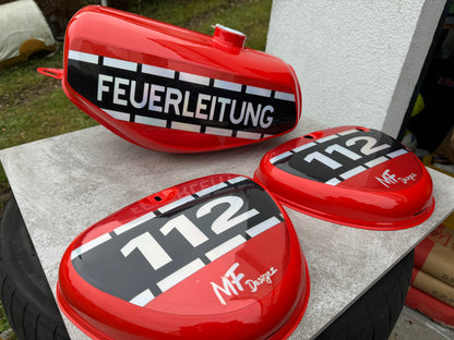 FEUERLEITUNG Tank / Seitendeckel NEU