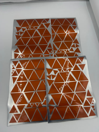 Felgenaufkleber Dreiecke Chrom Glanz